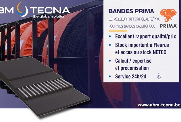 Affiche Bandes PRIMA : bandes caoutchouc au meilleur rapport qualité/prix, stock à Fleurus, service 24h/24