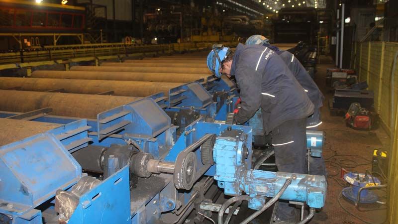 Travaux sur les entrainements d'un laminoir