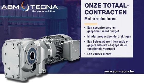 Onze totaalcontracten motorreductoren: beheerst budget, minder productieonderbrekingen, betrouwbare interventie, 24u/24