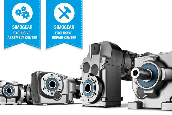 Gamme de motoréducteurs SIMOGEAR sous les badges Exclusive Assembly Center et Exclusive Repair Center