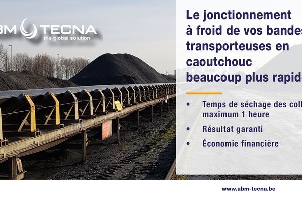 Jonctionnement à froid de bandes transporteuses en caoutchouc : séchage des colles 1 h maximum, résultat garanti, économie