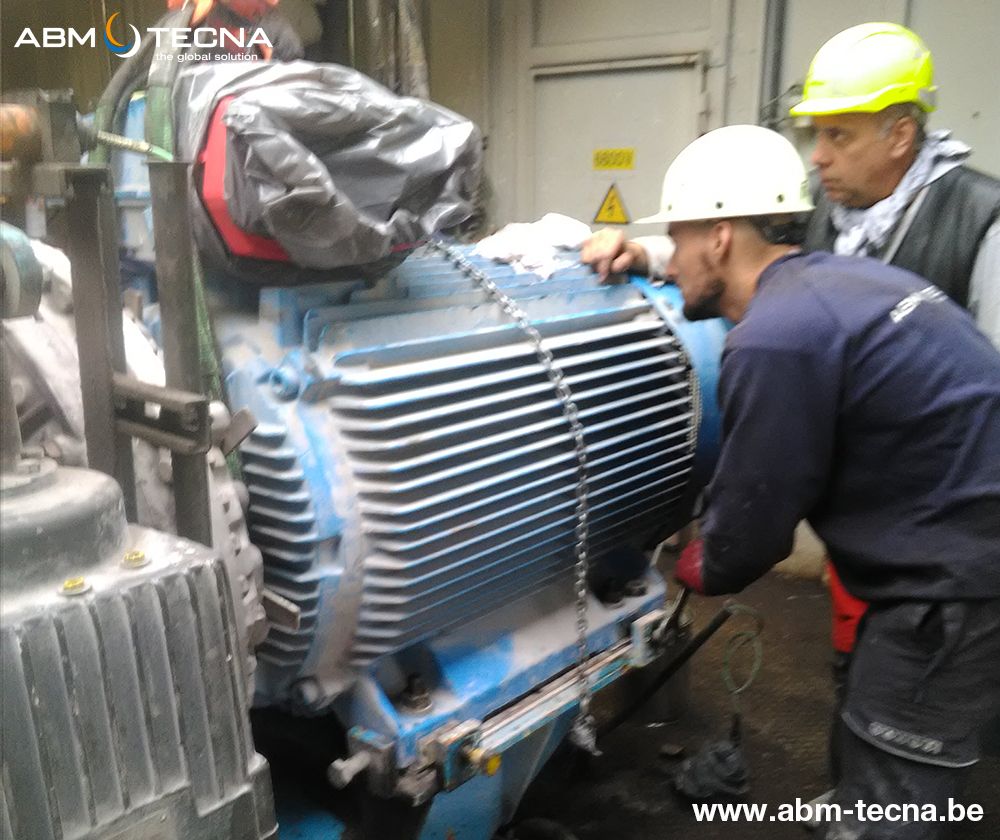 Remplacement et palcement d'un moteur ABB