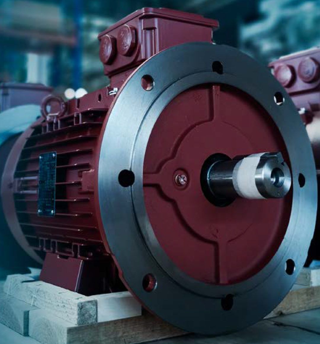 WEG W21-motor in aluminium op voorraad, flens met bevestigingsgaten en asuiteinde