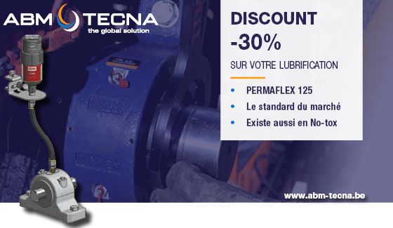 Offre « Discount -30 % sur votre lubrification » : graisseur permaFLEX 125 relié à un palier, standard du marché