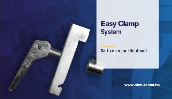 Visuel Easy Clamp System : pièce de fixation à levier, « se fixe en un clin d'oeil »