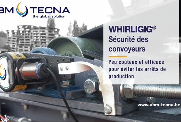 Whirligig, sécurité des convoyeurs : capteur monté sur le palier d'un tambour pour éviter les arrêts de production